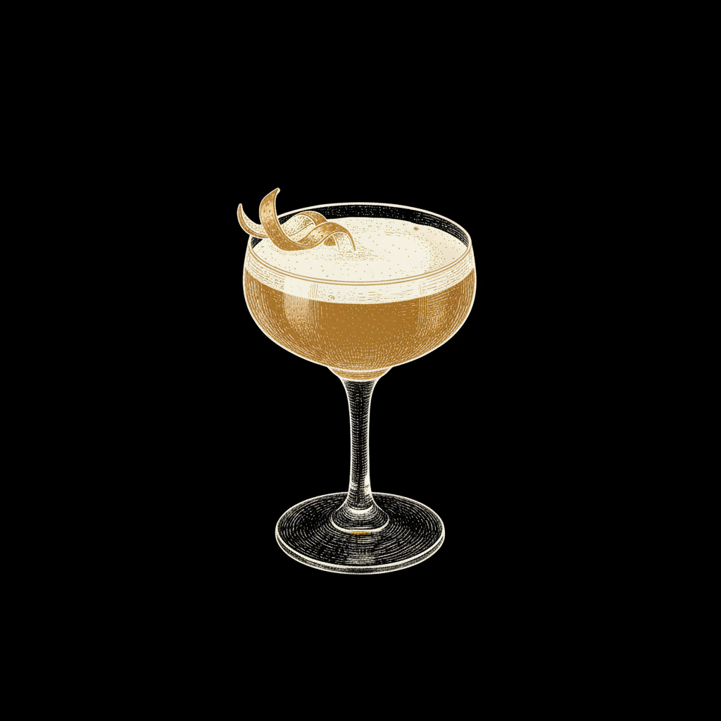 Honey Brandy Sour Illustration